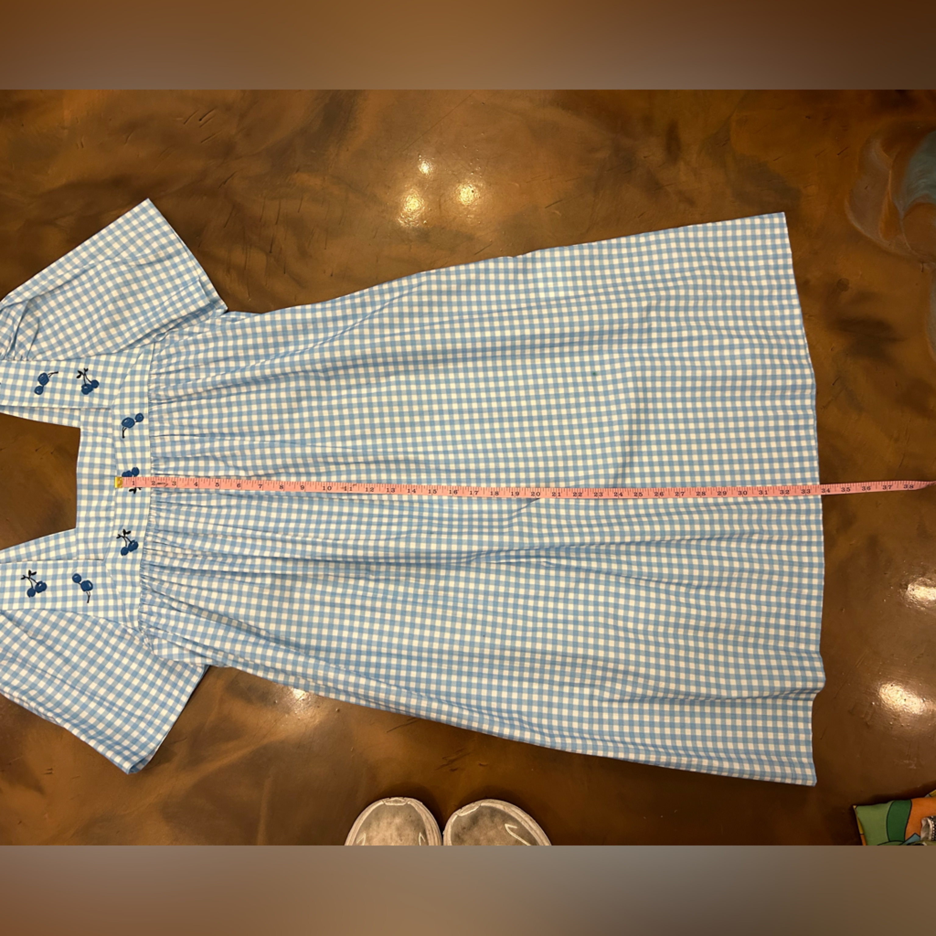 Hvn - Blue Gingham Throw Over Beach Blueberry Dress Nwt — image 5 of 8